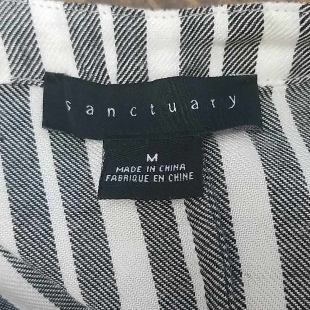 Sanctuary Striped Sleeveless Tie Front Tank Medium - Picture 5 of 6